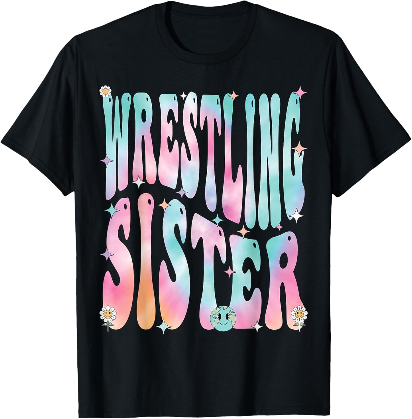 Wrestling Sister Groovy, Wrestling Sister T-Shirt - T-Shirt | Black