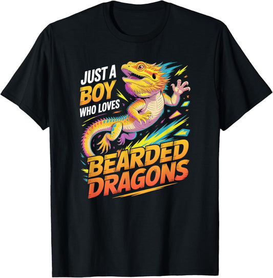 Boys Bearded Dragon T-Shirt - T-Shirt | Black