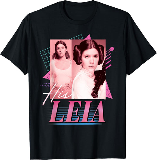 Star Wars Valentine’s Day ’90s Couples Matching His Leia T-Shirt - T-Shirt | Black