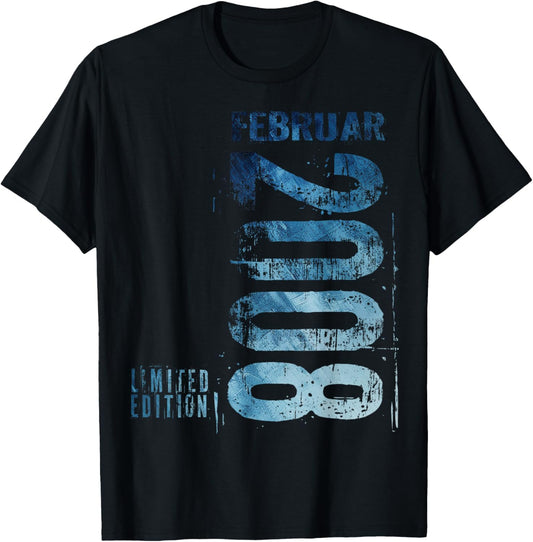 February 2008 Man Woman 18th Birthday Limited Edition T-Shirt - T-Shirt | Black
