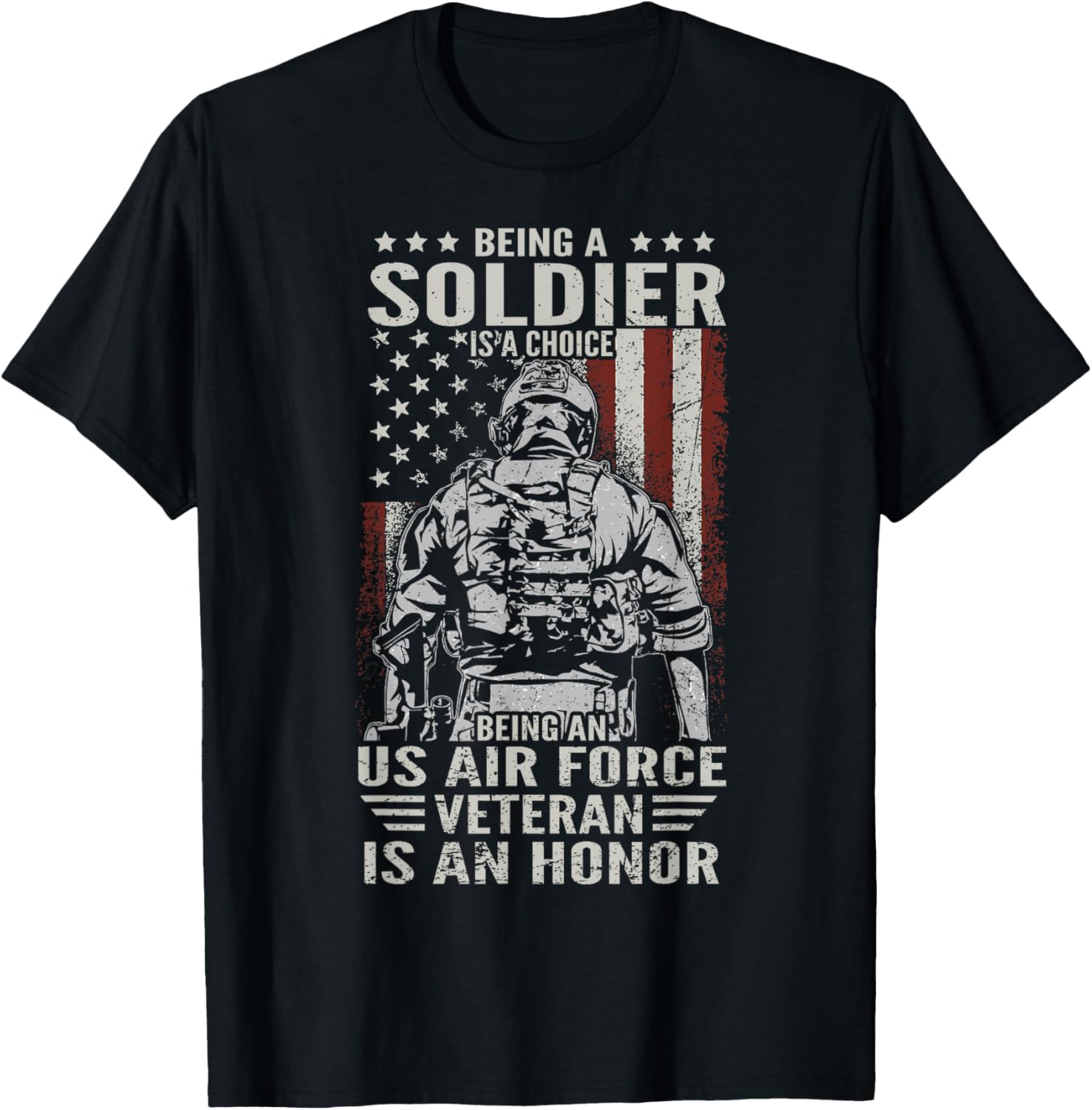 Being An US Air Force Veteran Is An Honor Proud USAF Vet T-Shirt - T-Shirt | Black