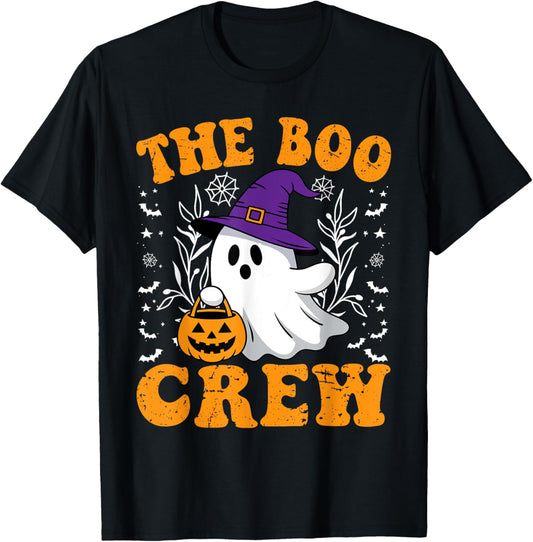 Halloween Ghost The Boo Crew Costume Matching Men Women Kids T-Shirt - T-Shirt | Black