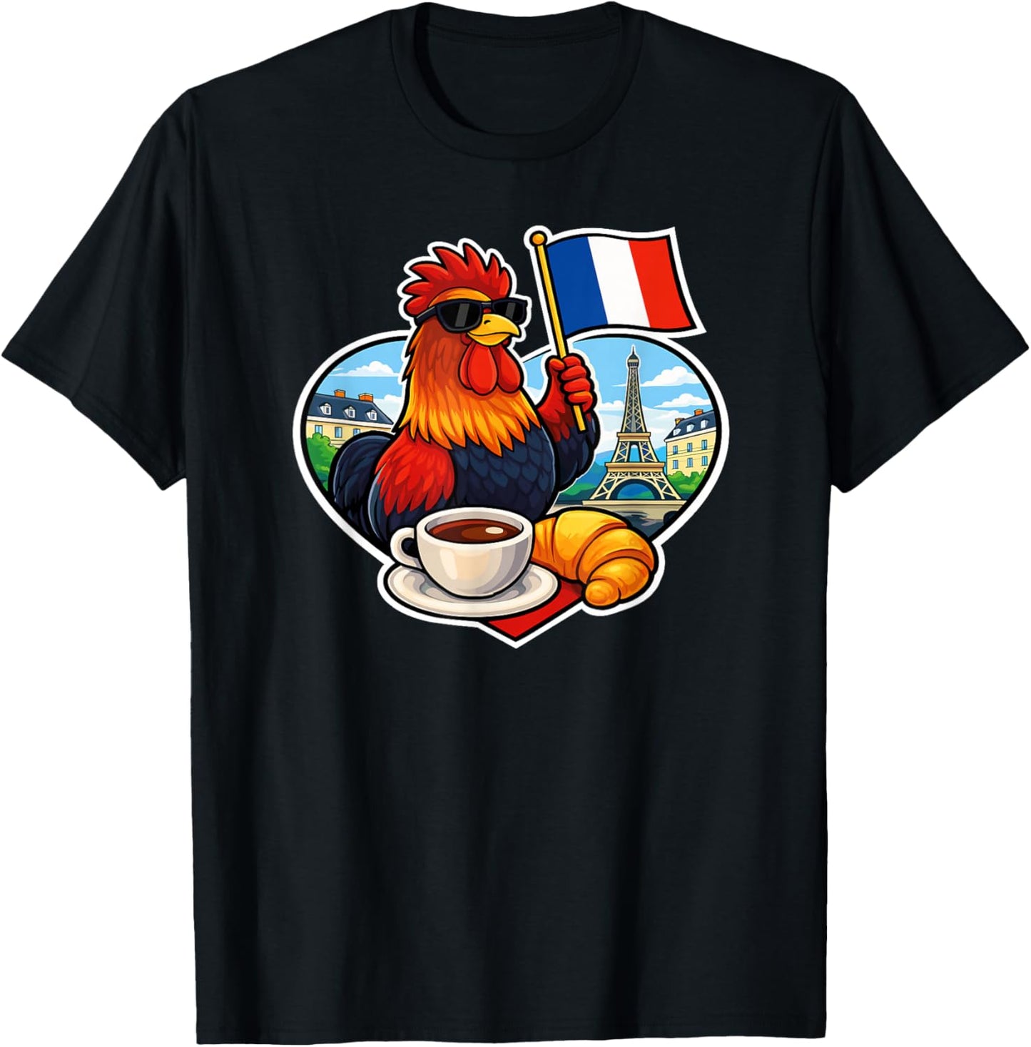 France - Illustration culturelle et Symboles français T-Shirt - T-Shirt | Black