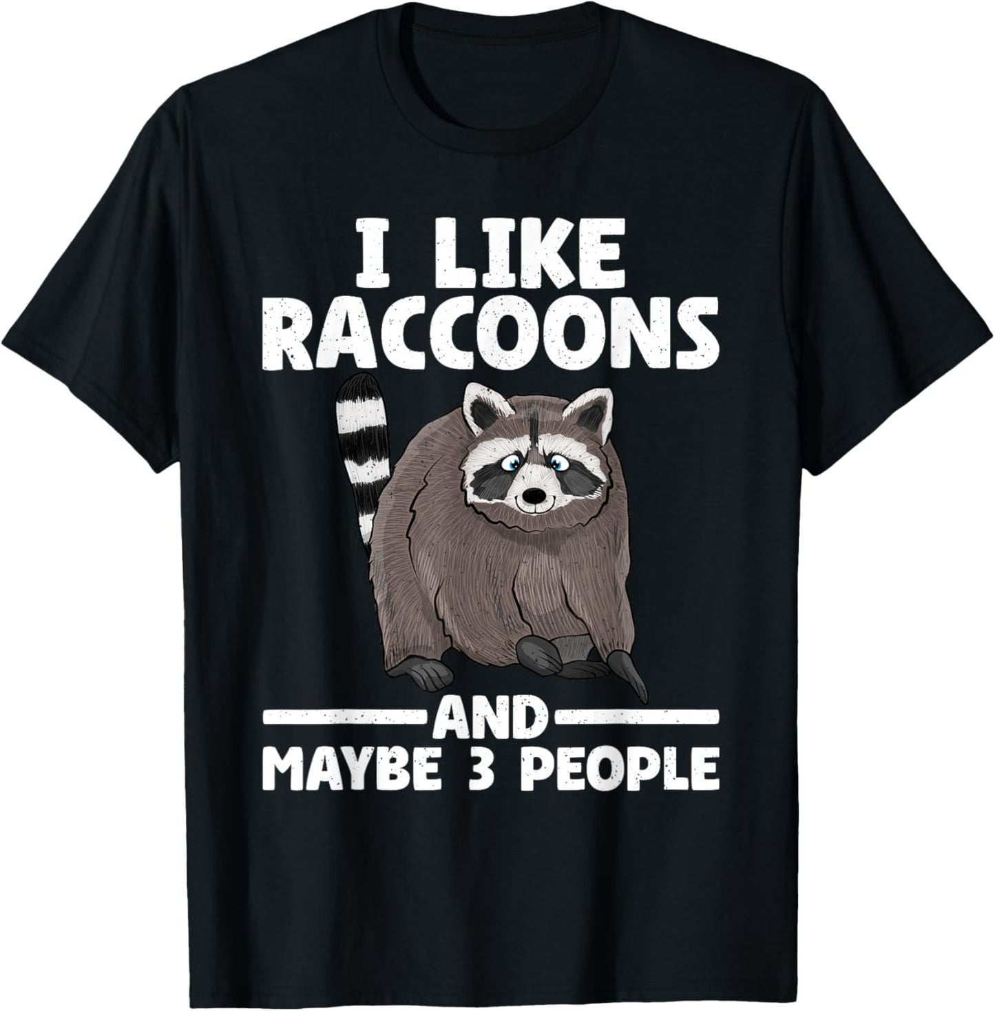 Cool Raccoon Design Women Kids Racoon Raccoon Lover T-Shirt - T-Shirt | Black