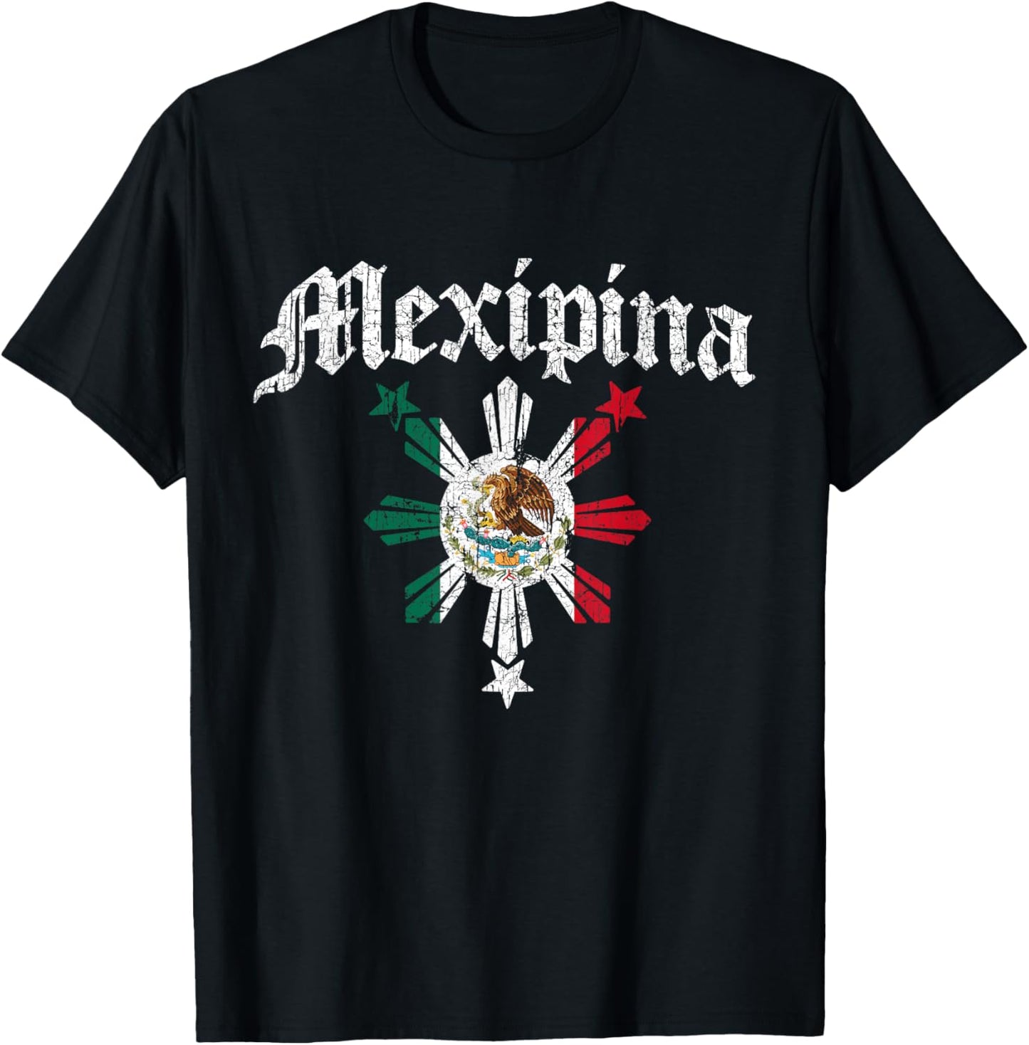 Mexipina Mexican Filipino Women Philippines Mexico Flag T-Shirt - T-Shirt | Black