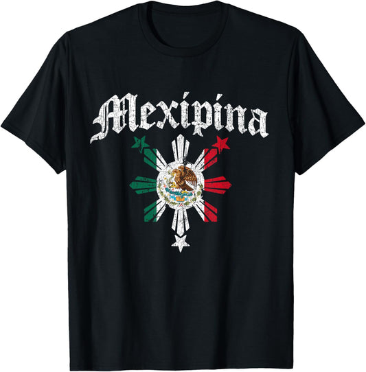 Mexipina Mexican Filipino Women Philippines Mexico Flag T-Shirt - T-Shirt | Black