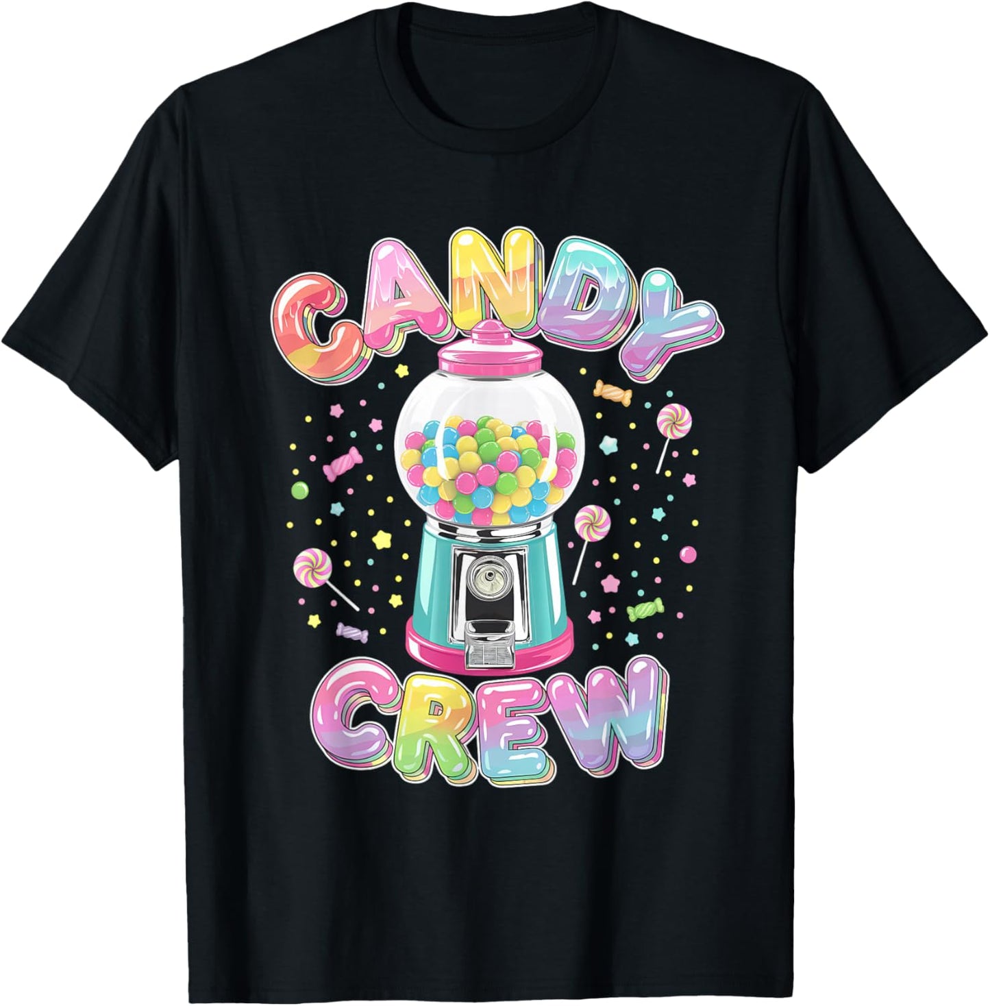 Candy Crew Adult Men Women Kids Christmas Pajamas T-Shirt - T-Shirt | Black