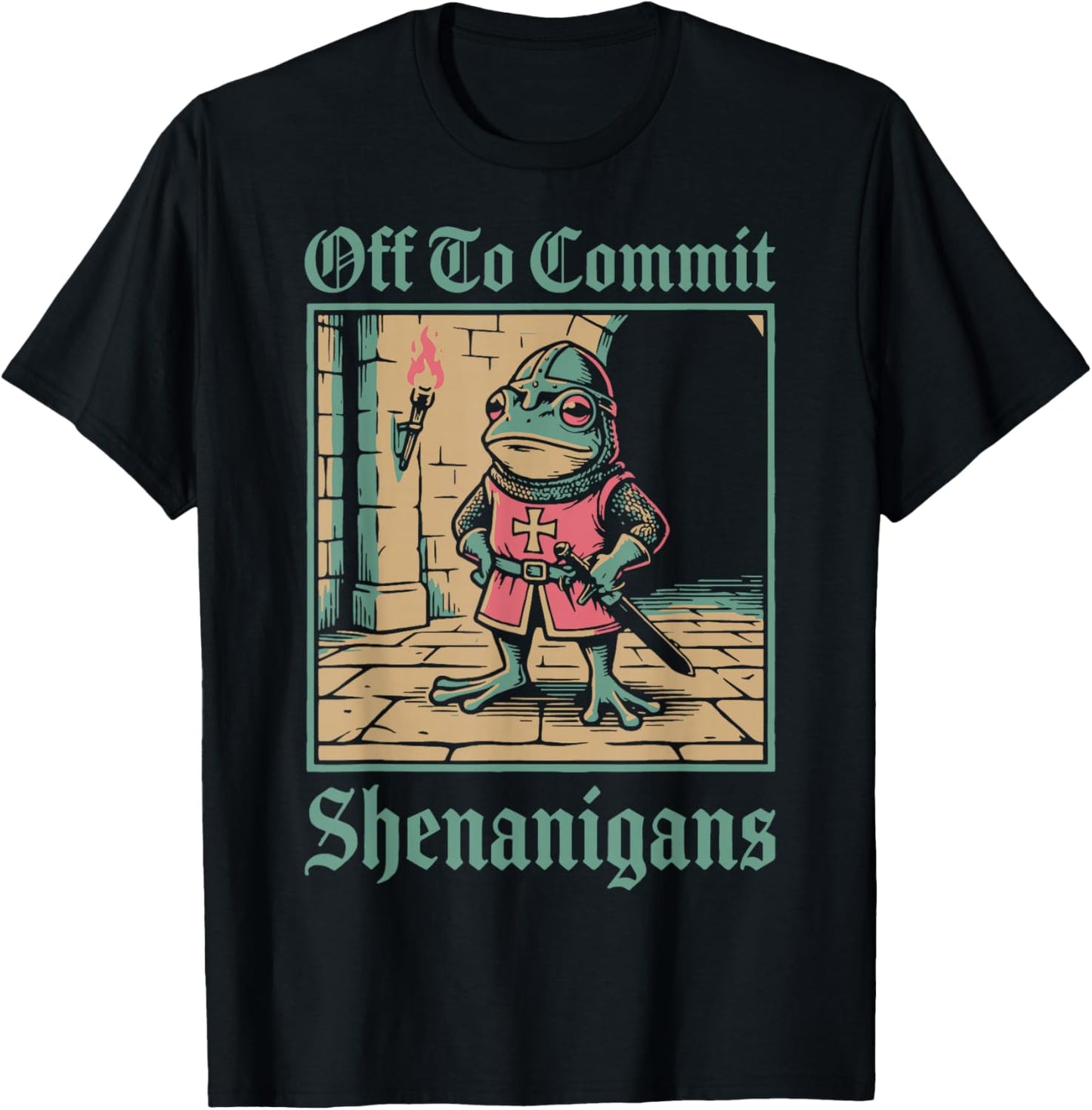 Off to Commit Shenanigans Frog T-Shirt - T-Shirt | Black