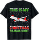 Airplane Xmas Tree Lights This Is My Christmas Pajama T-Shirt - T-Shirt | Black