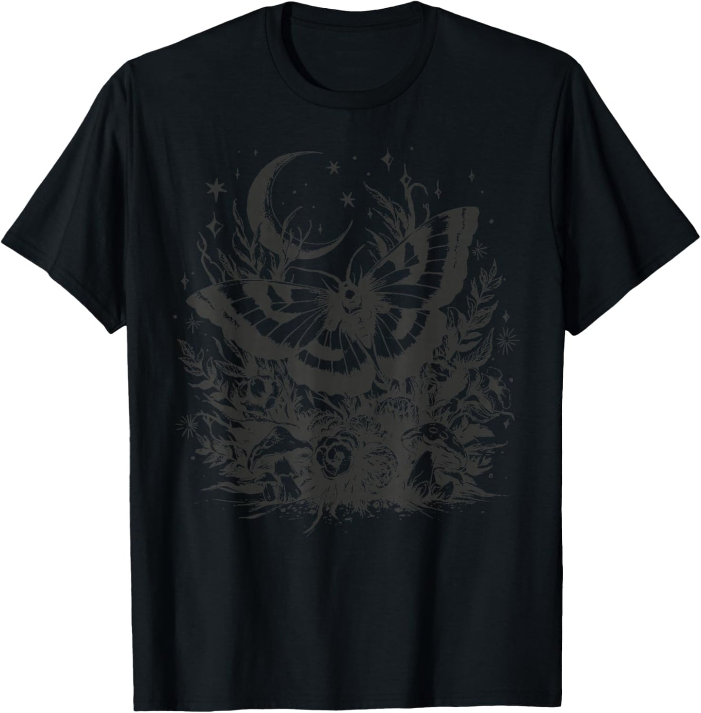 Cute Butterfly Grunge Fairycore Therian Cute Moth Aesthetic T-Shirt - T-Shirt | Black