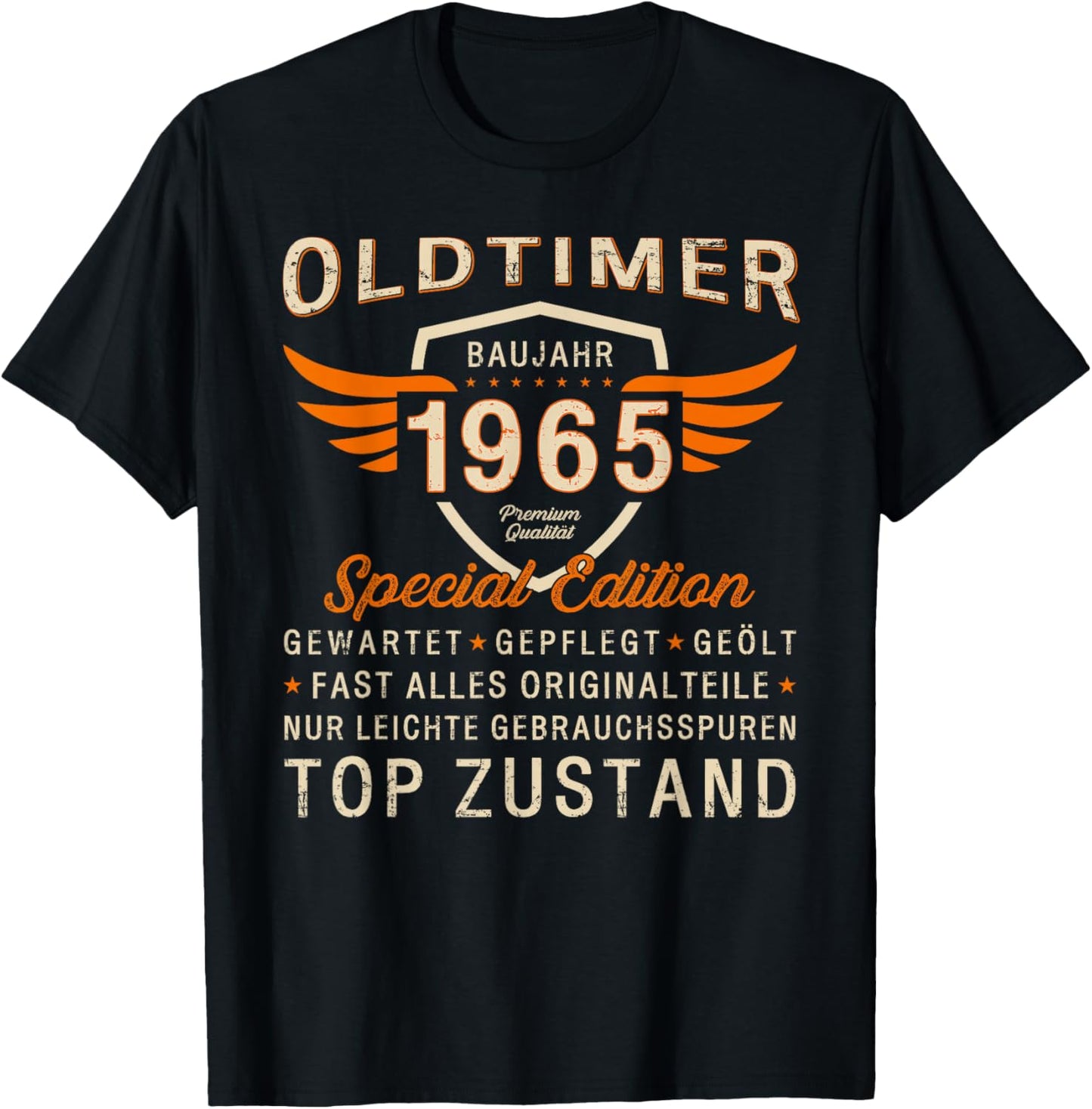 Geschenk zum 61. Geburtstag Jahrgang 1965 Oldtimer lustiges T-Shirt - T-Shirt | Black