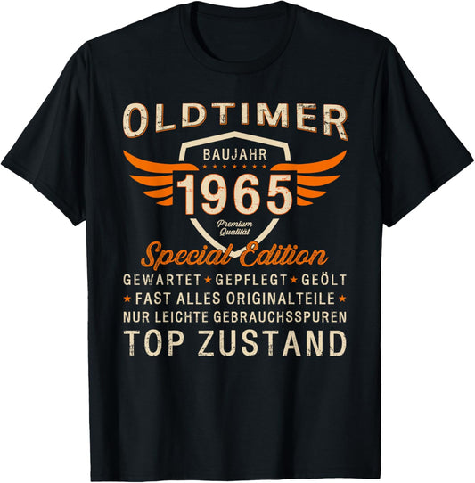 Geschenk zum 61. Geburtstag Jahrgang 1965 Oldtimer lustiges T-Shirt - T-Shirt | Black