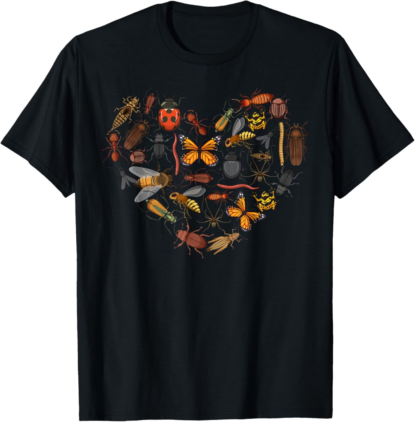 Valentine Bug Lover Insects Love Heart Entomologist T-Shirt - T-Shirt | Black