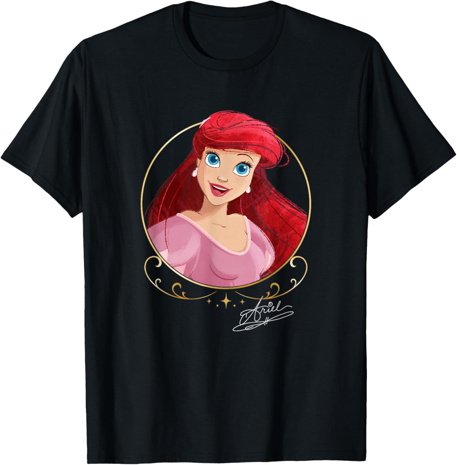 Disney Princess Royalty Group Matching Ariel 2-Sided T-Shirt - T-Shirt | Black