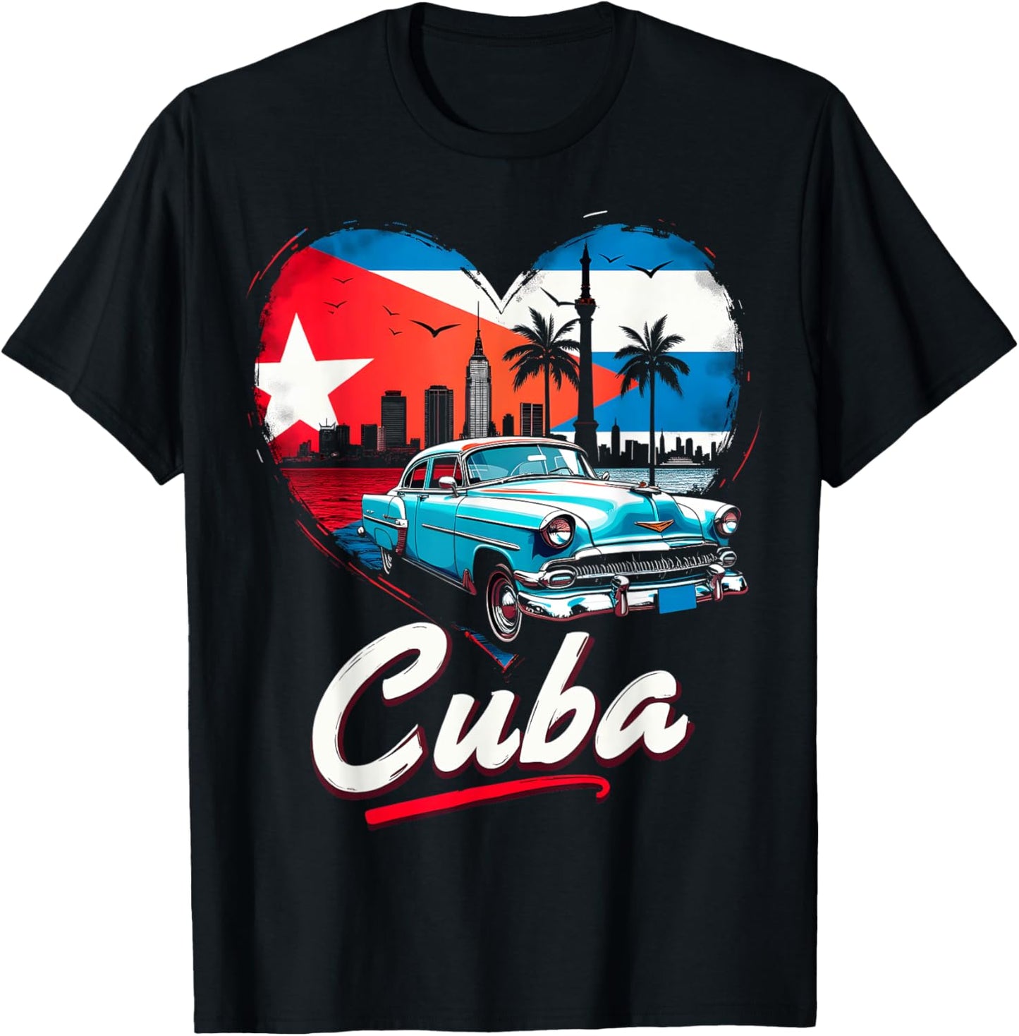 Cuba Retro Love T-Shirt - T-Shirt | Black