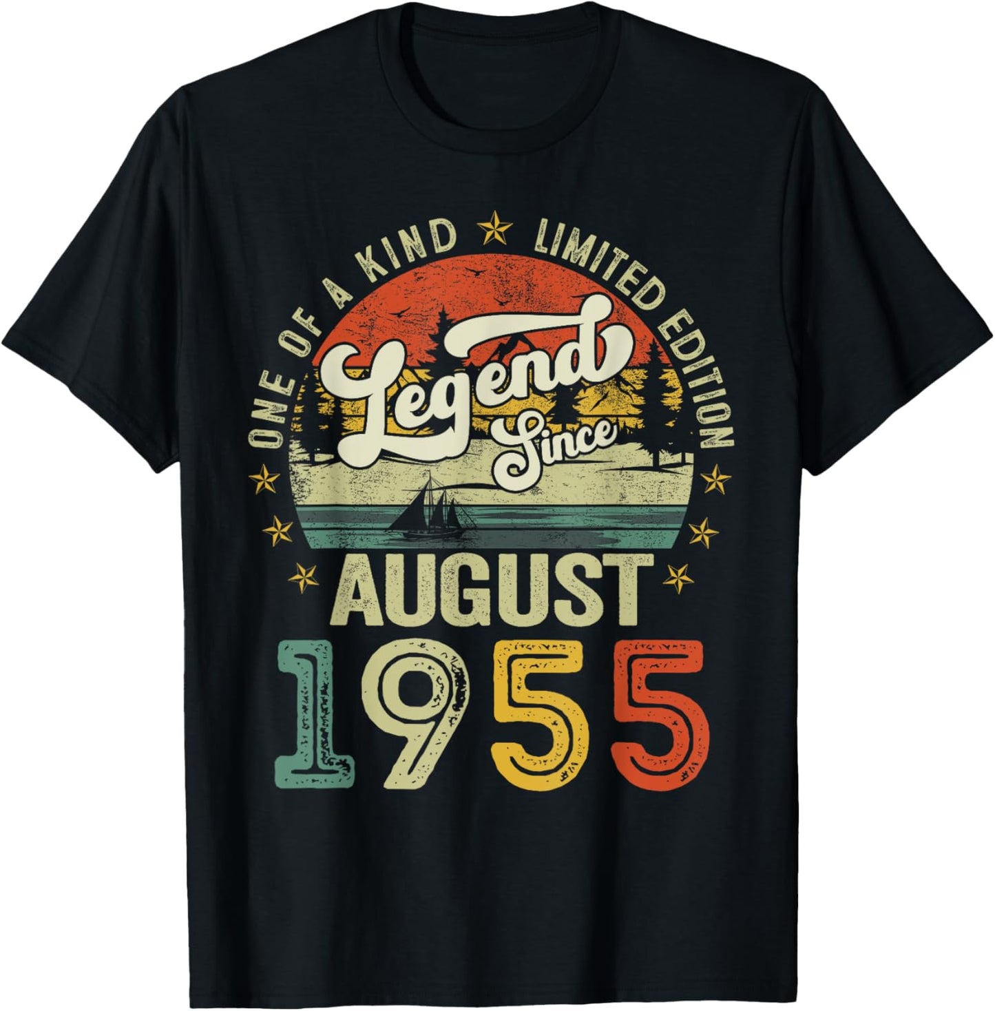 70 Years Old Legend since August 1955 70th Birthday Men Dad T-Shirt - T-Shirt | Black