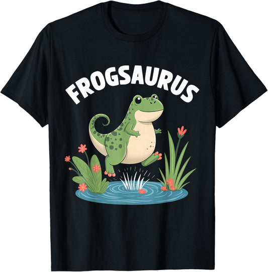 Frog Dinosaur Toad T-Rex Dino Funny Frog T-Shirt - T-Shirt | Black