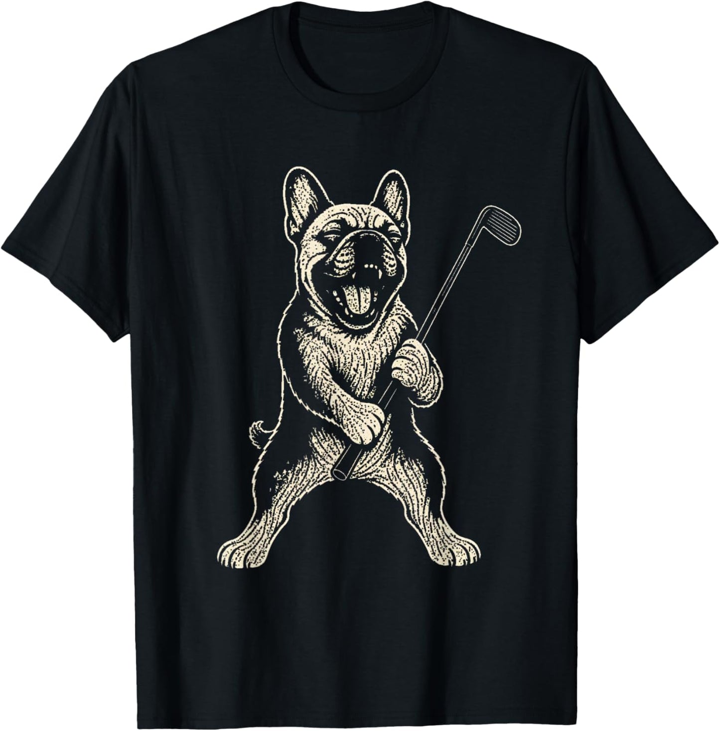 French Bulldog Golf Sports Vintage Dog Lover T-Shirt - T-Shirt | Black
