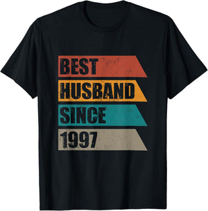 Retro Distressed Best Husband Since 1997 29 Year Anniversary T-Shirt - T-Shirt | Black