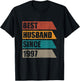 Retro Distressed Best Husband Since 1997 29 Year Anniversary T-Shirt - T-Shirt | Black