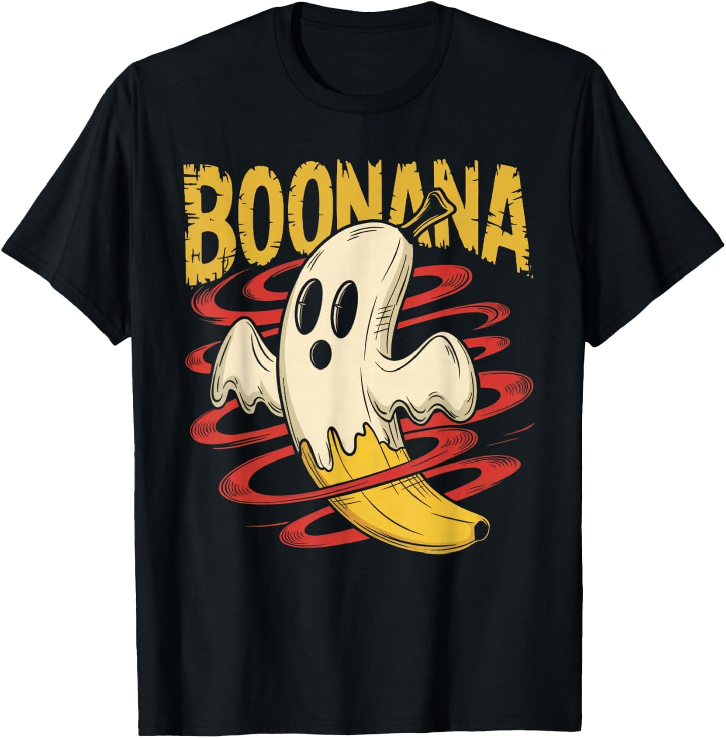 Boonana Cute Ghost Banana Halloween Costume Men Women Kids T-Shirt - T-Shirt | Black