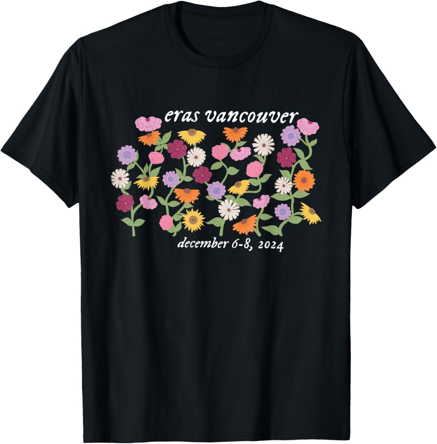 Eras Piano Flowers Vancouver December 6-8 T-Shirt - T-Shirt | Black