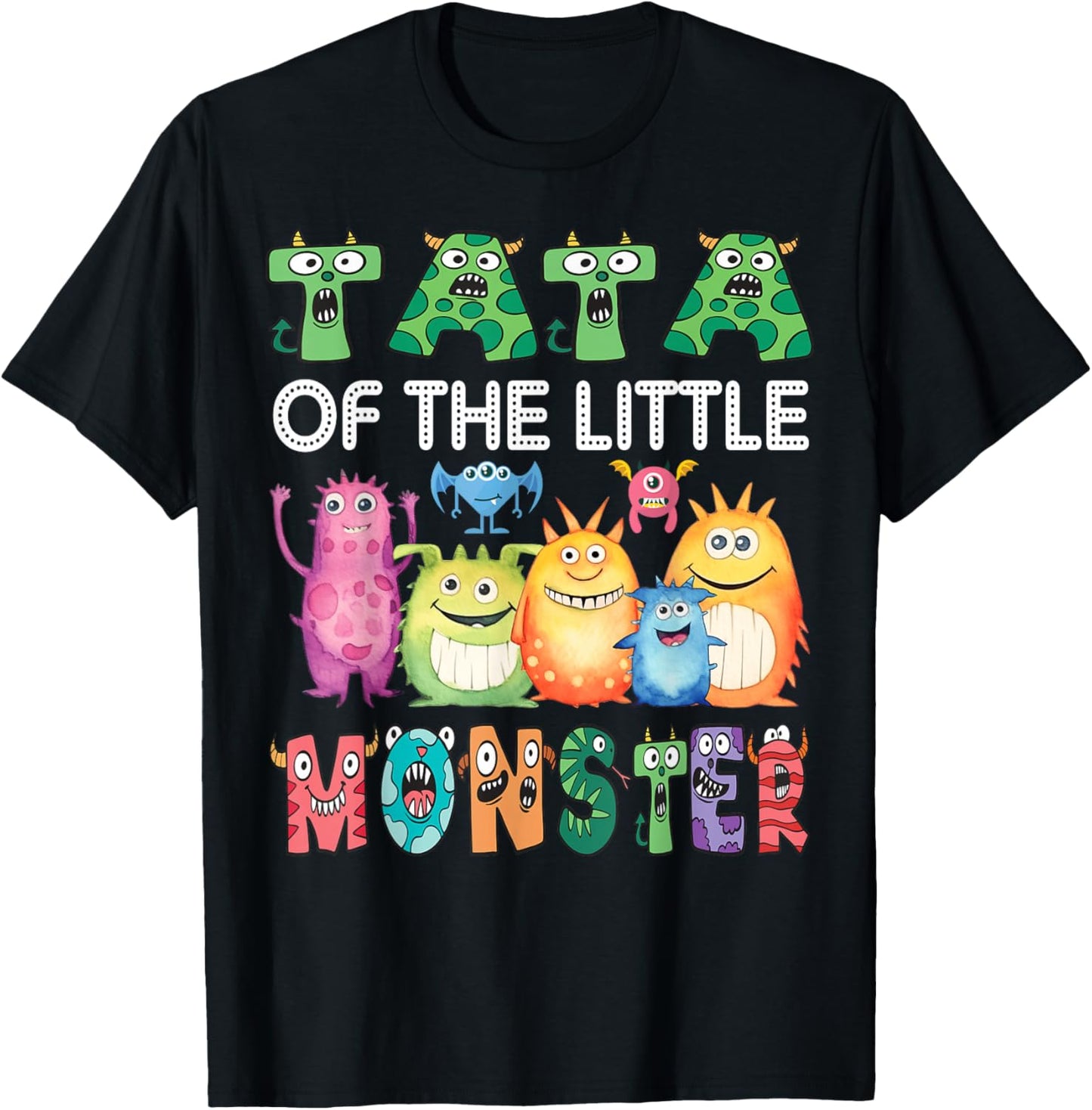 Tata Of The Little Monster Kids 1St Birthday Party T-Shirt - T-Shirt | Black