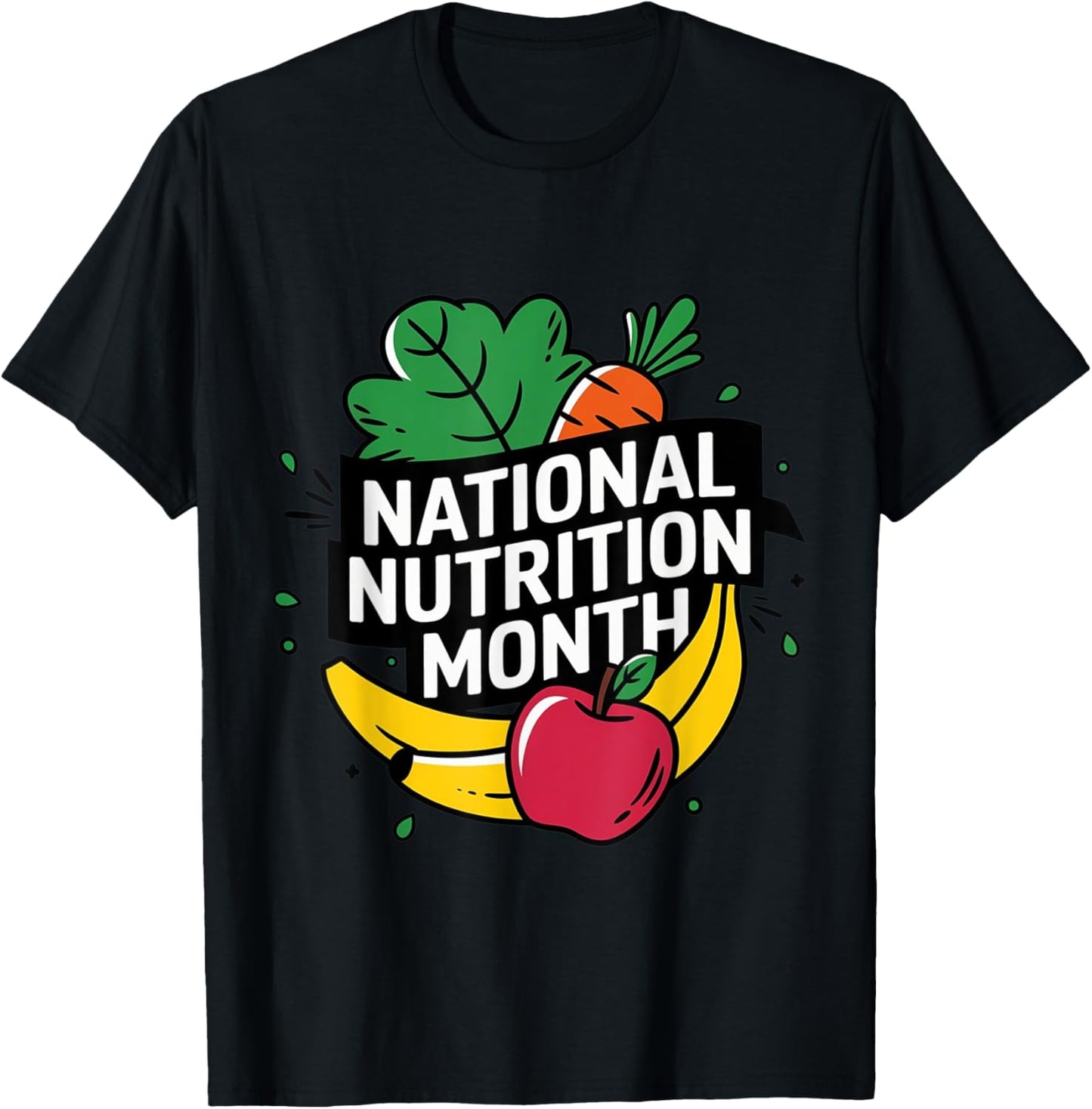 Holistic Nutritionist National Nutrition Month T-Shirt - T-Shirt | Black