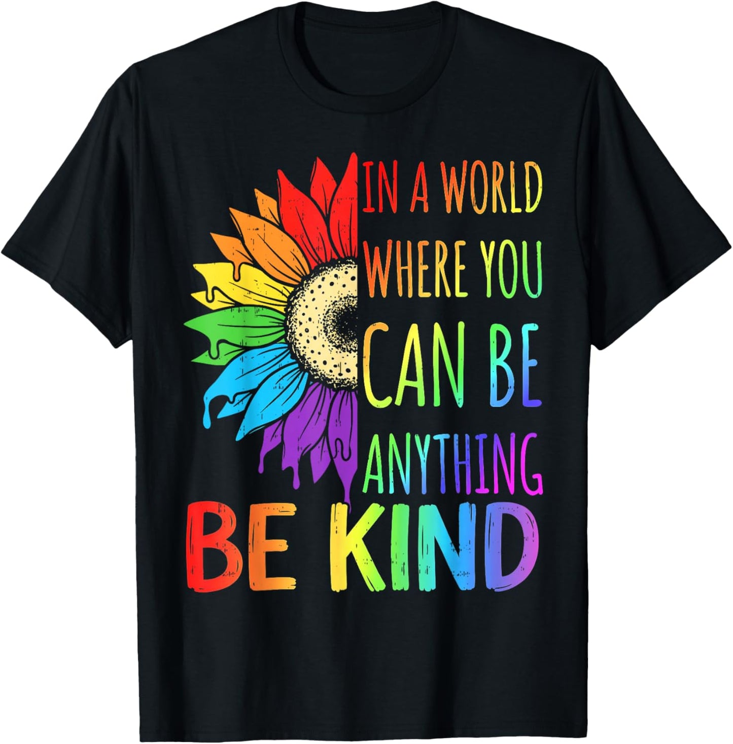 Motivational Rainbow Saying You are Enough Today LGBTQ Pride T-Shirt - T-Shirt | Black