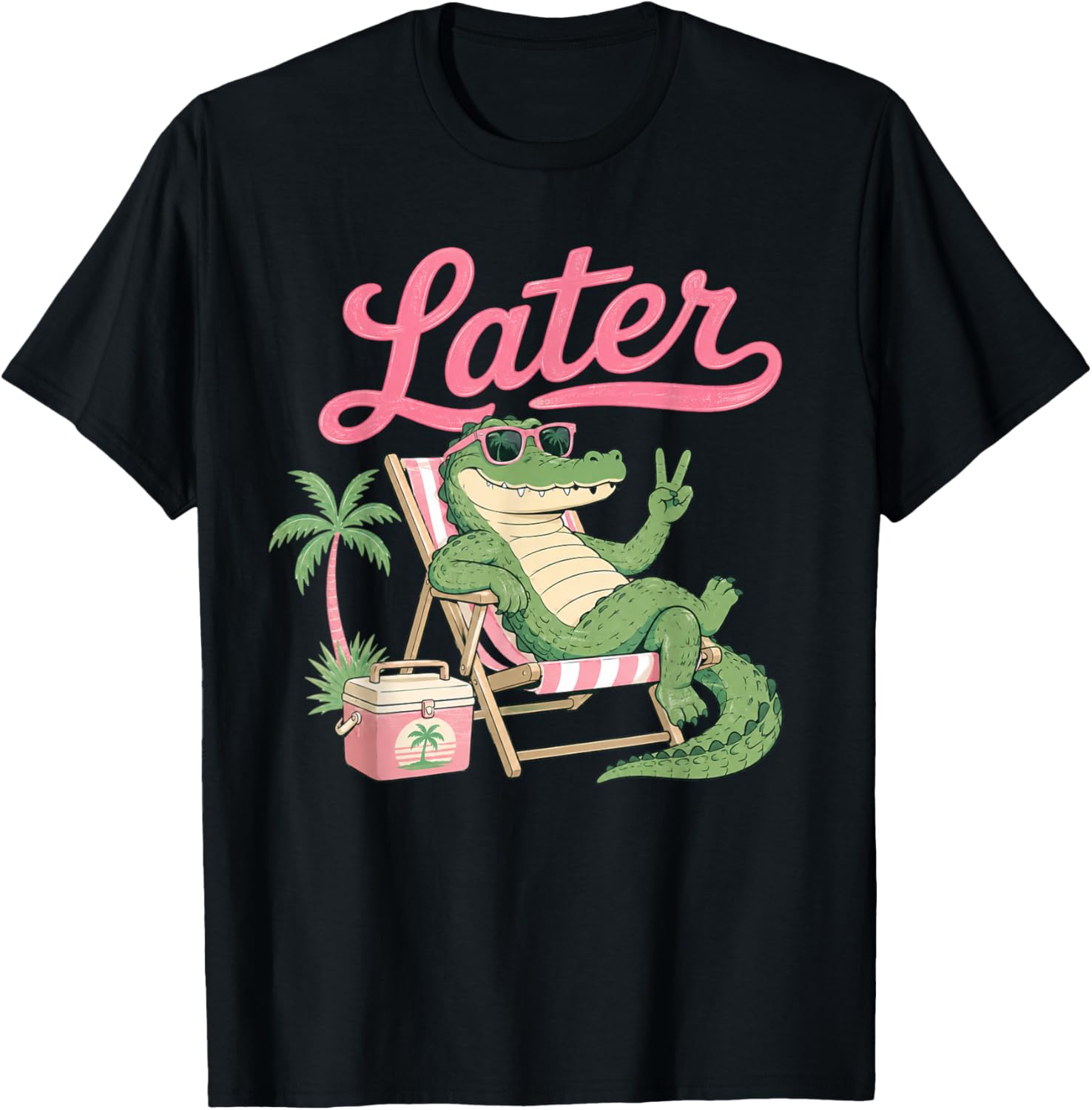 See You Later Last Day of School Teacher Summer Alligator T-Shirt - T-Shirt | Black