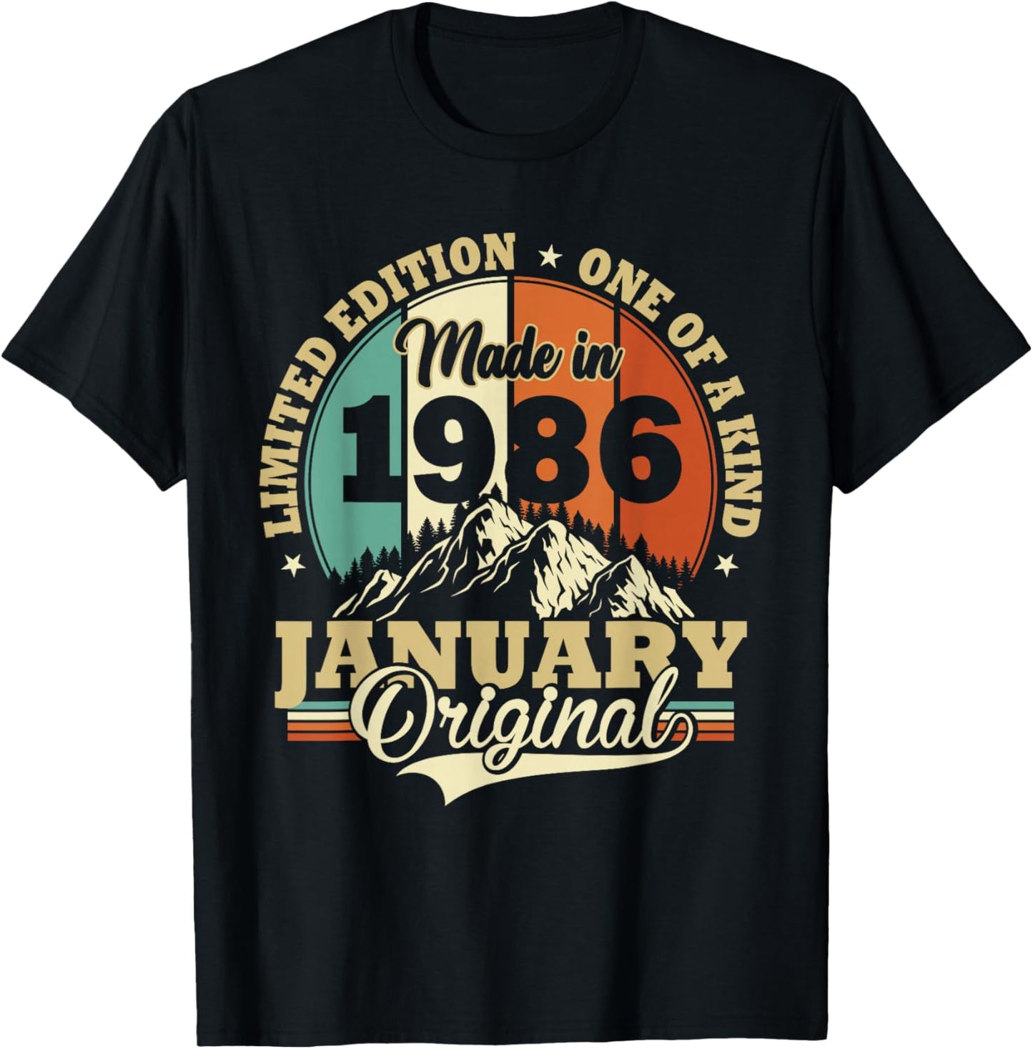 Vintage January 1986 Humor Gift Birthday 40 Years T-Shirt - T-Shirt | Black
