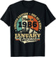 Vintage January 1986 Humor Gift Birthday 40 Years T-Shirt - T-Shirt | Black