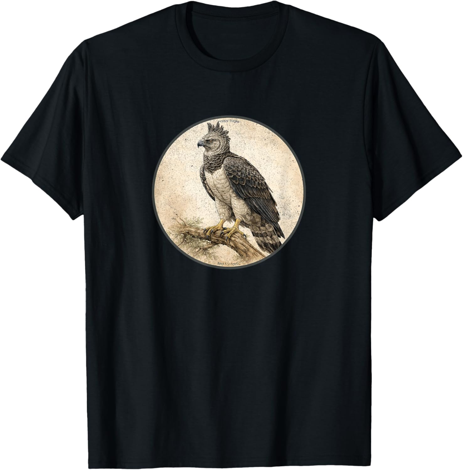 Colorful Retro Harpy Eagle Bird Design T-Shirt - T-Shirt | Black