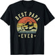 Best Papa Ever - Retro Fist Bump Vintage Design Papa T-Shirt - T-Shirt | Black