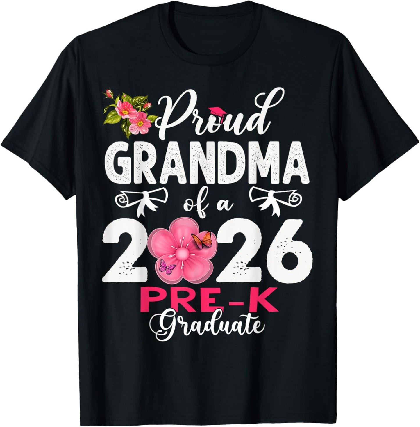 Proud Grandma of 2026 Pre-K Graduate Mothers Day Graduation T-Shirt - T-Shirt | Black