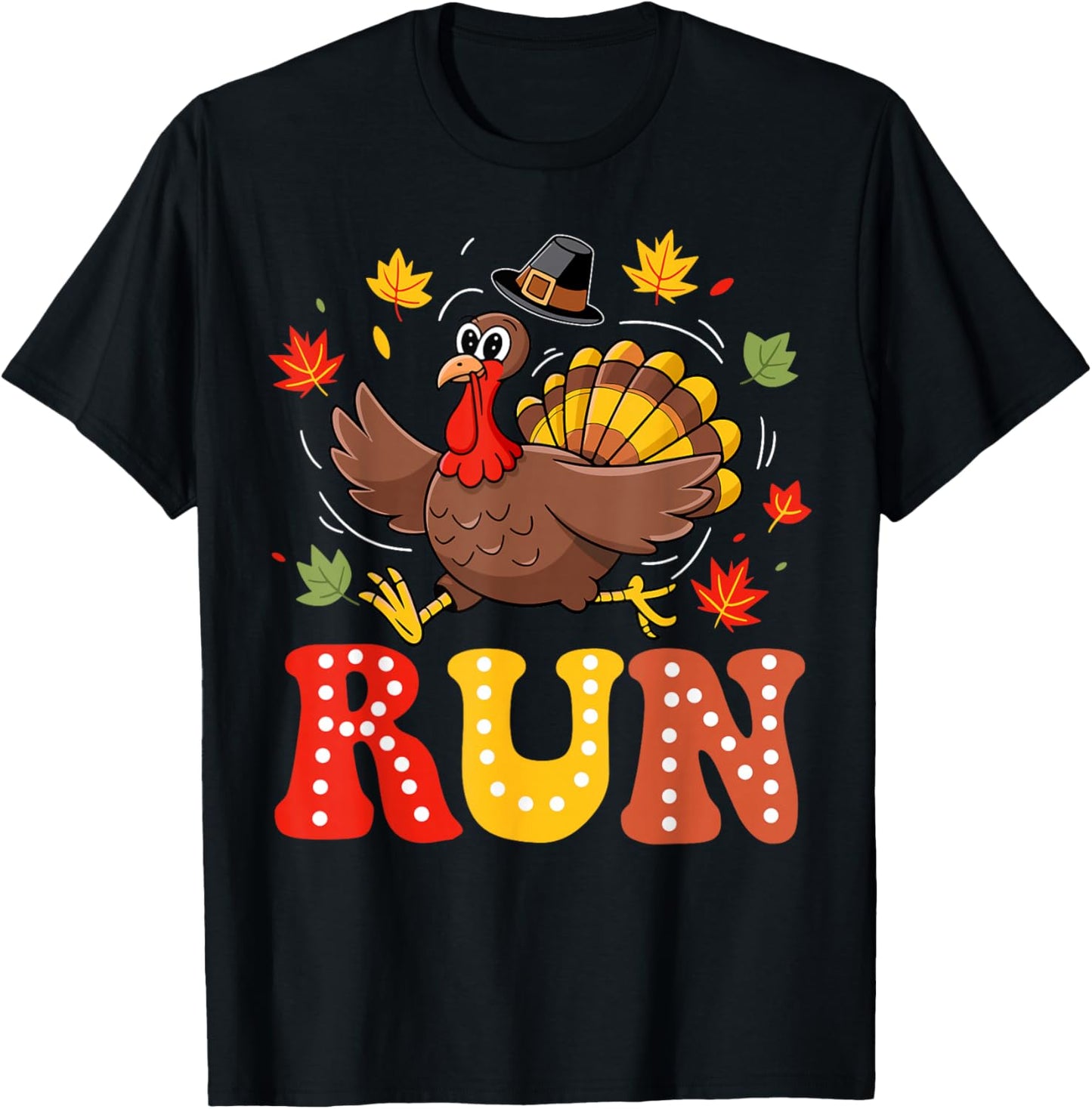 Turkey Run Costume Thanksgiving Running Turkey Trot T-Shirt - T-Shirt | Black