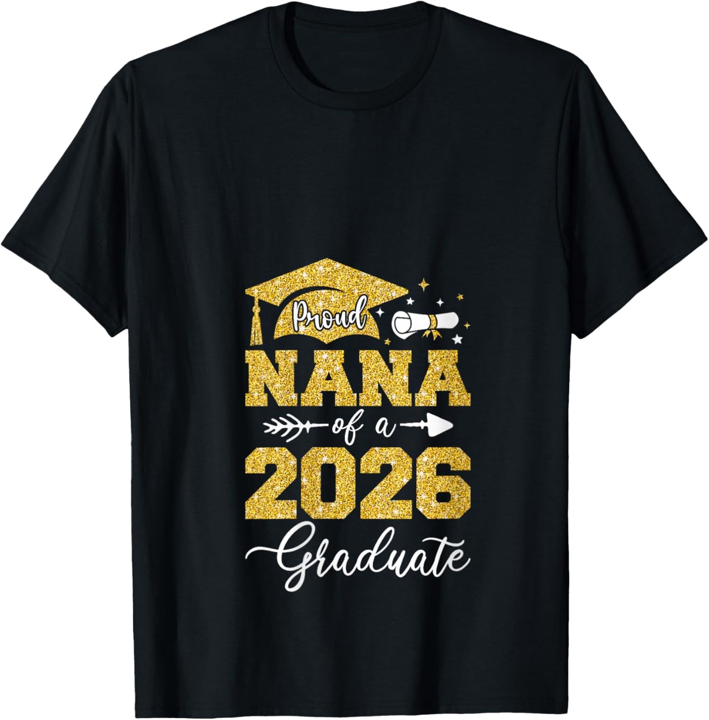 Women's Proud Nana of a 2026 Graduate Class of 2026 Graduation Party V-Neck T-Shirt - T-Shirt | Black