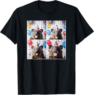 Wombat Lover Australian Animal Party Hat Wombat Birthday T-Shirt - T-Shirt | Black