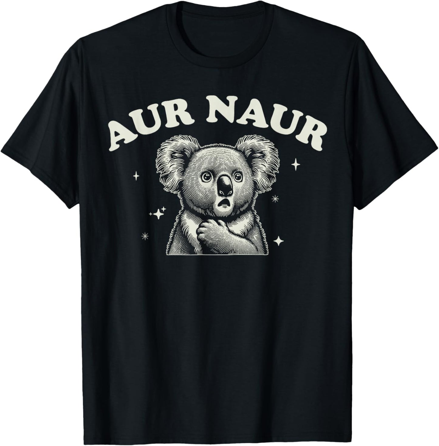 AUR Naur Funny Koala Meme Funny Australia Day T-Shirt - T-Shirt | Black