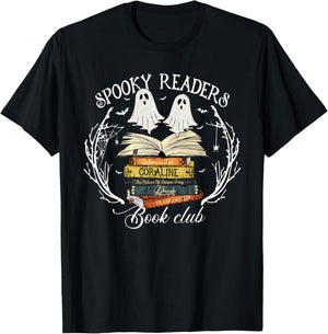 Spooky Readers Book Club Teacher Funny Ghost Happy Halloween T-Shirt - T-Shirt | Black