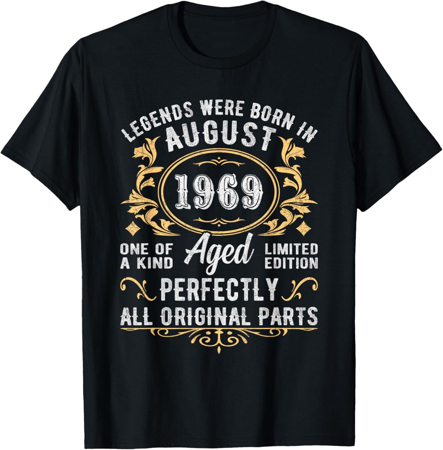 Legenden August 1969 Geboren Jahrgang 1969 Geburtstag T-Shirt - T-Shirt | Black