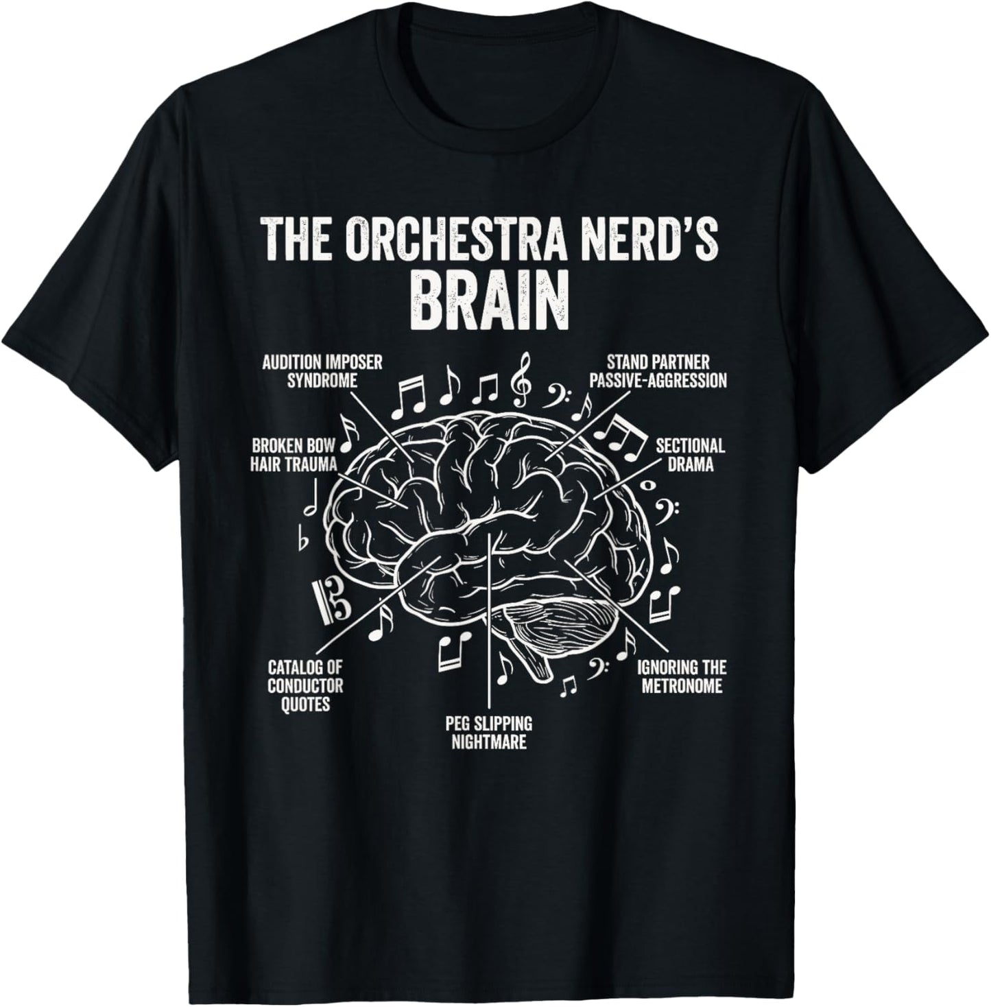 Funny Orchestra Nerd for Violin Viola Cello Player T-Shirt - T-Shirt | Black
