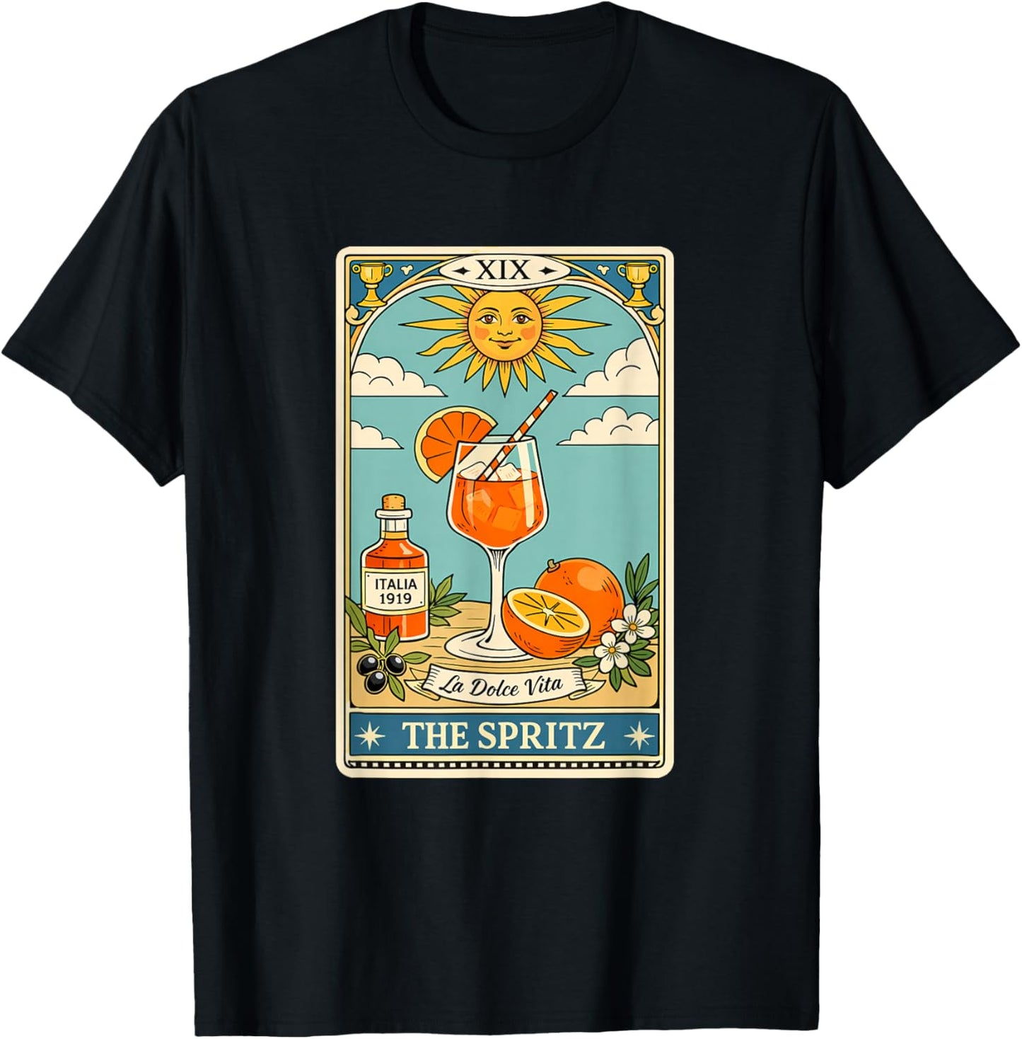 Été Italien, Spritz Veneto Cocktail Art, Apéritif T-Shirt - T-Shirt | Black