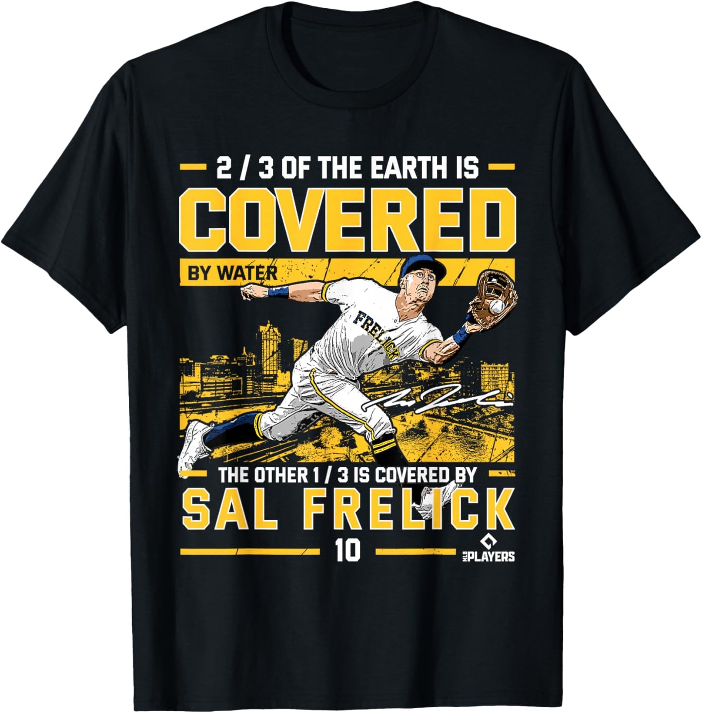 Covered Sal Frelick Milwaukee Baseball MLBPA T-Shirt - T-Shirt | Black