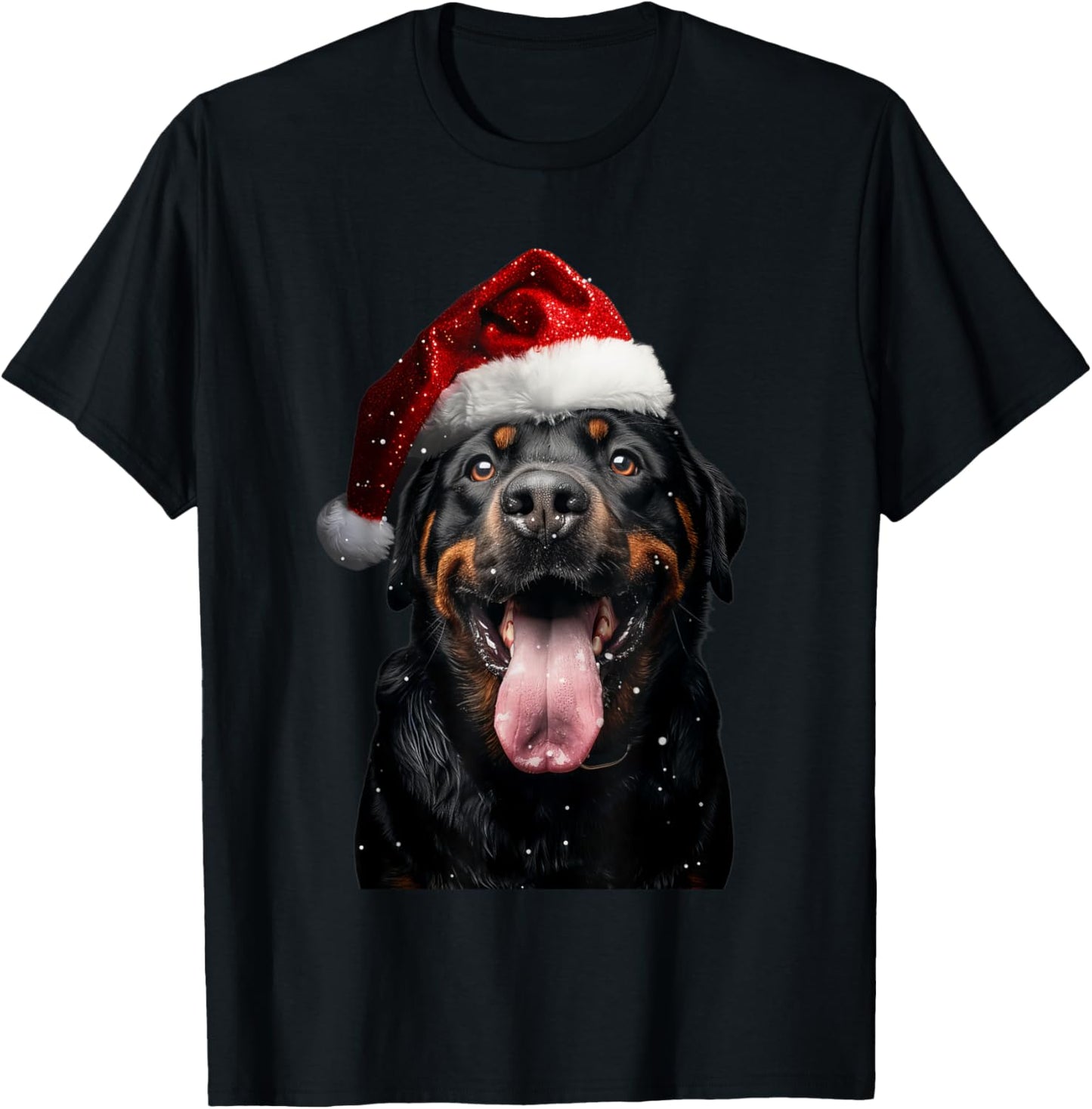 Christmas Dog Outfit Rottweiler Christmas Adult Black Small Graphic T-Shirt - T-Shirt | Black