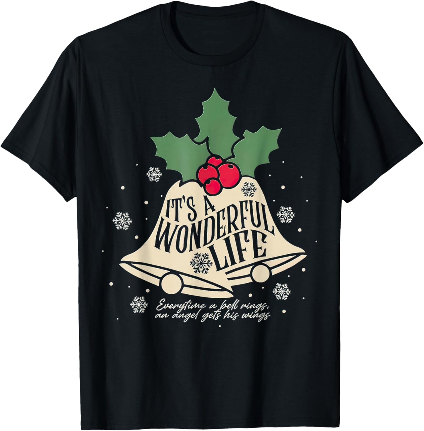 It's a Wonderful Life Everytime A Bell Rings Christmas Movie T-Shirt - T-Shirt | Black