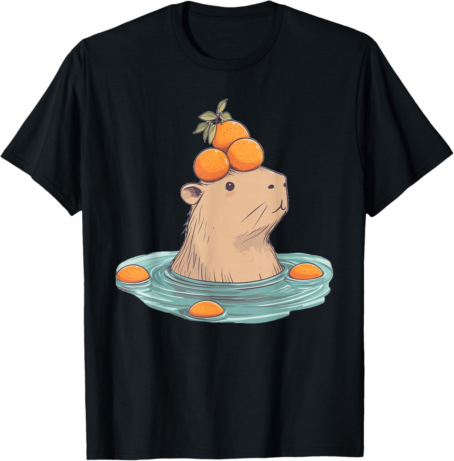 Capybara Orange T-Shirt - T-Shirt | Black