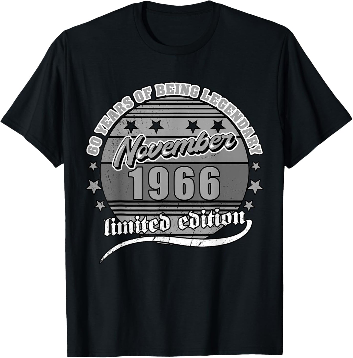 60. Geburtstag November 1966 Jahrgang 60 Jahre Legendary T-Shirt - T-Shirt | Black