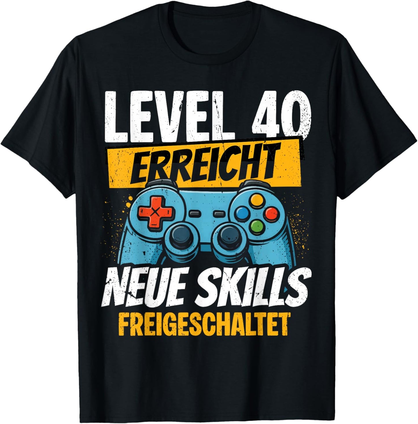 40. Geburtstag Jungen Video Gamer Level 40 Erreicht Mann T-Shirt - T-Shirt | Black