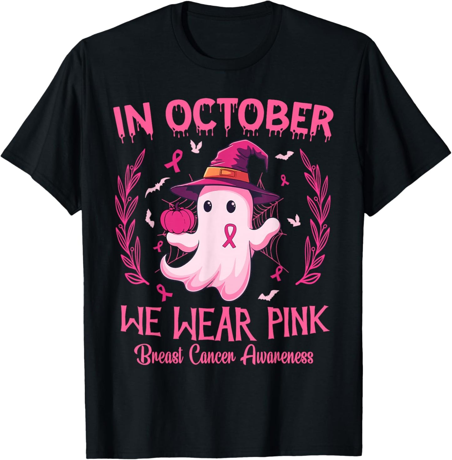 In October We Wear Pink Breast Cancer Awareness Women T-Shirt - T-Shirt | Black
